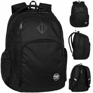CoolPack viackomorový školský batoh, čierny, 30 l